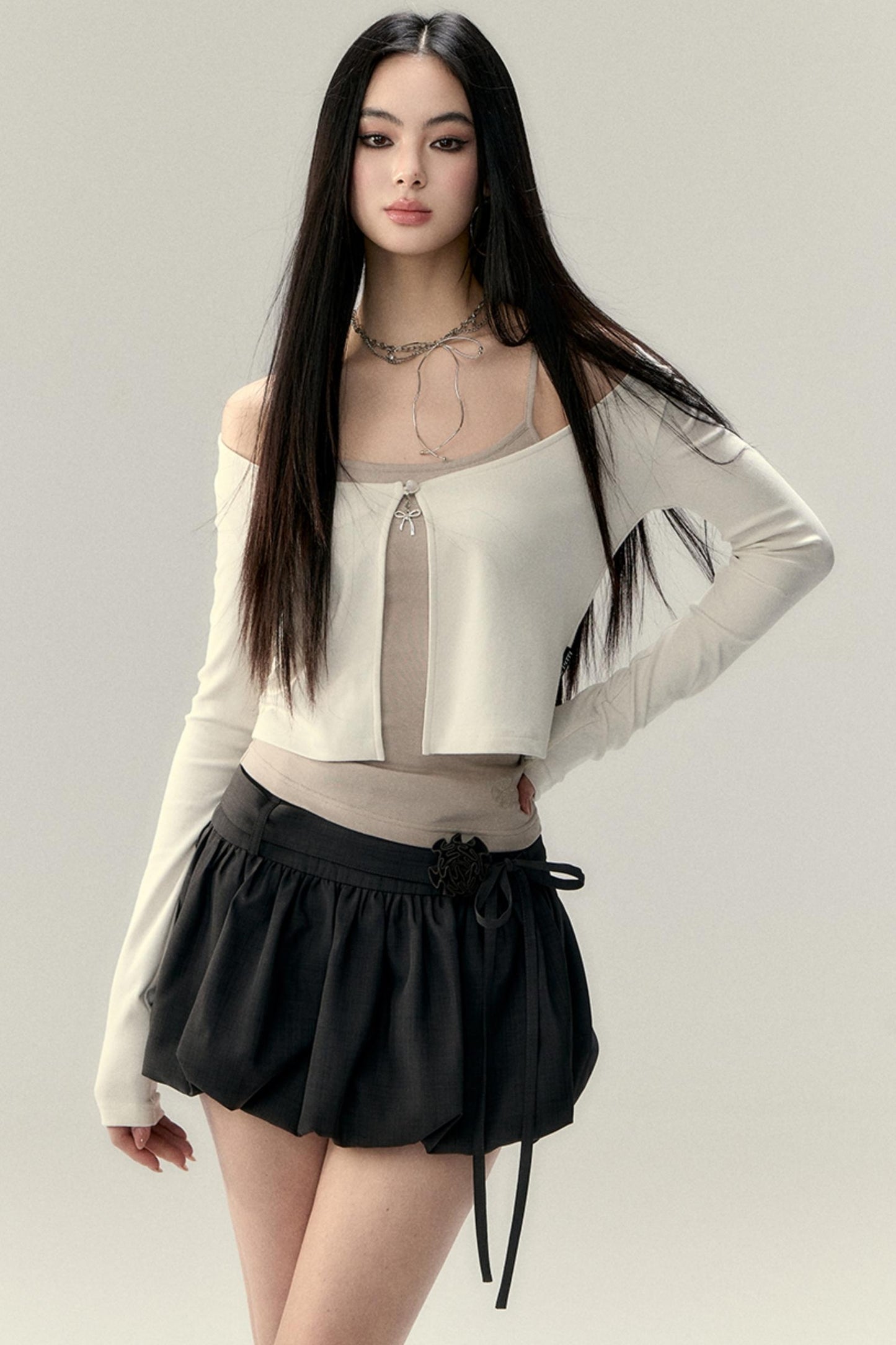 Fluffy A-Linien Bustier Rock 