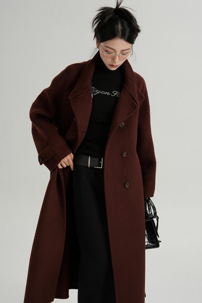 Premium Stand-Up Collar Long Coat