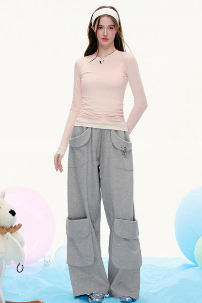 Loose Straight Mop Pants