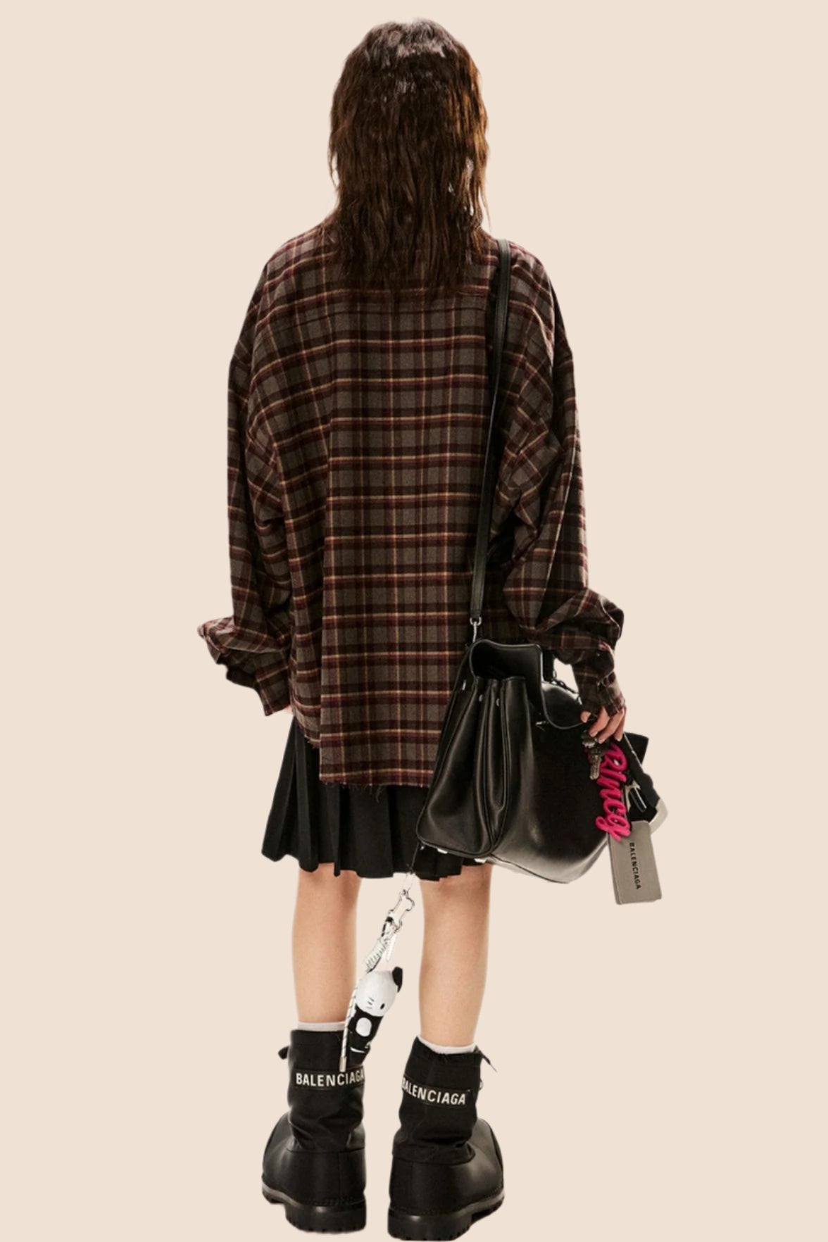 Contrast Plaid Long Sleeve Shirt