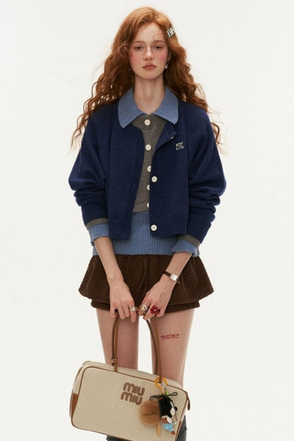 Preppy Vintage Sweater Jacket 