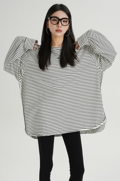 Striped Loose Crew Neck T-Shirt