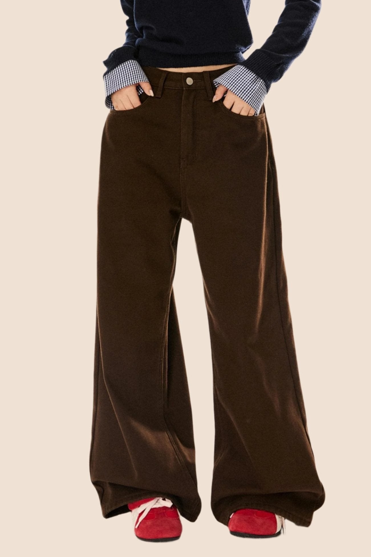 Retro Wide-Leg Trousers 