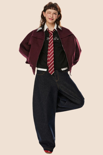 Veste décontractée à revers lâche 