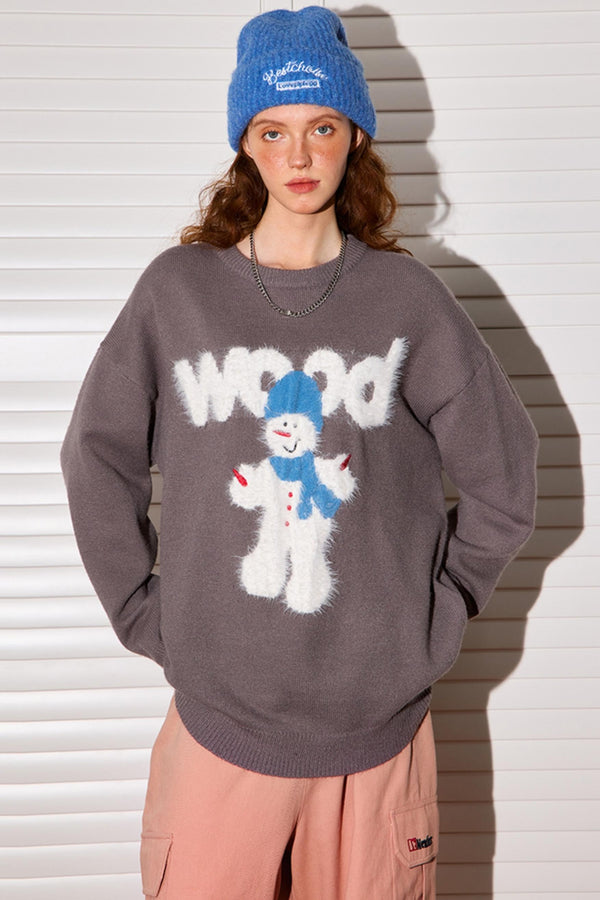 Snowman Crewneck Knit Sweater