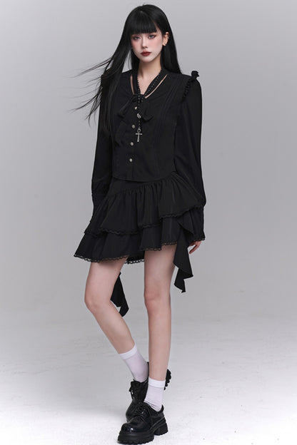 한국 스타일 셔츠 & 스커트 세트 