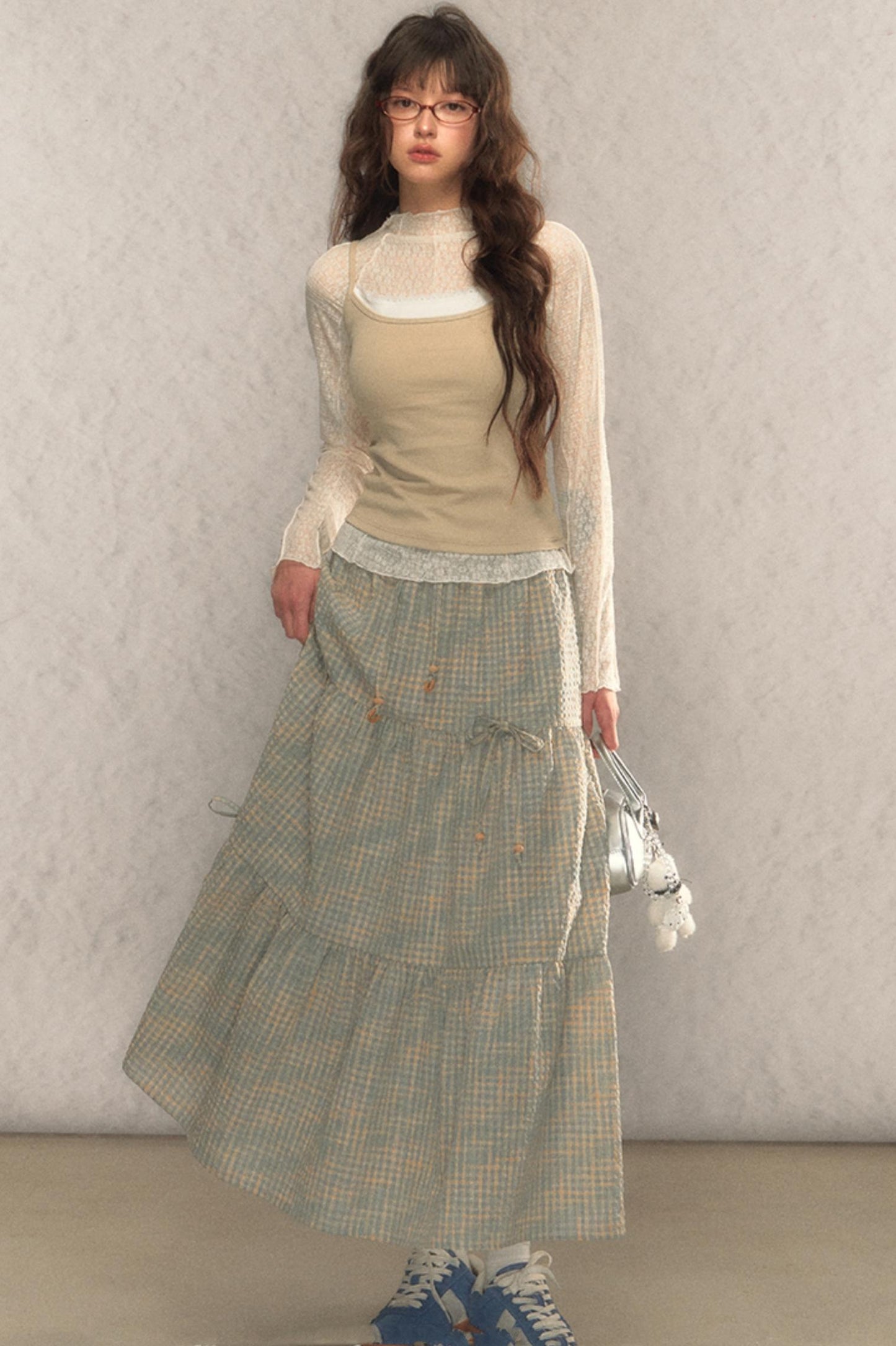 Lace Half-Turtleneck Top