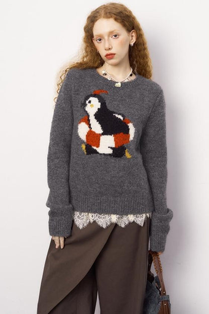 Vintage Penguin Jacquard Knit Sweater