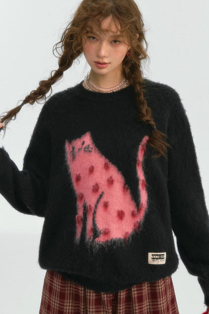 Good Luck Cat Wool Top