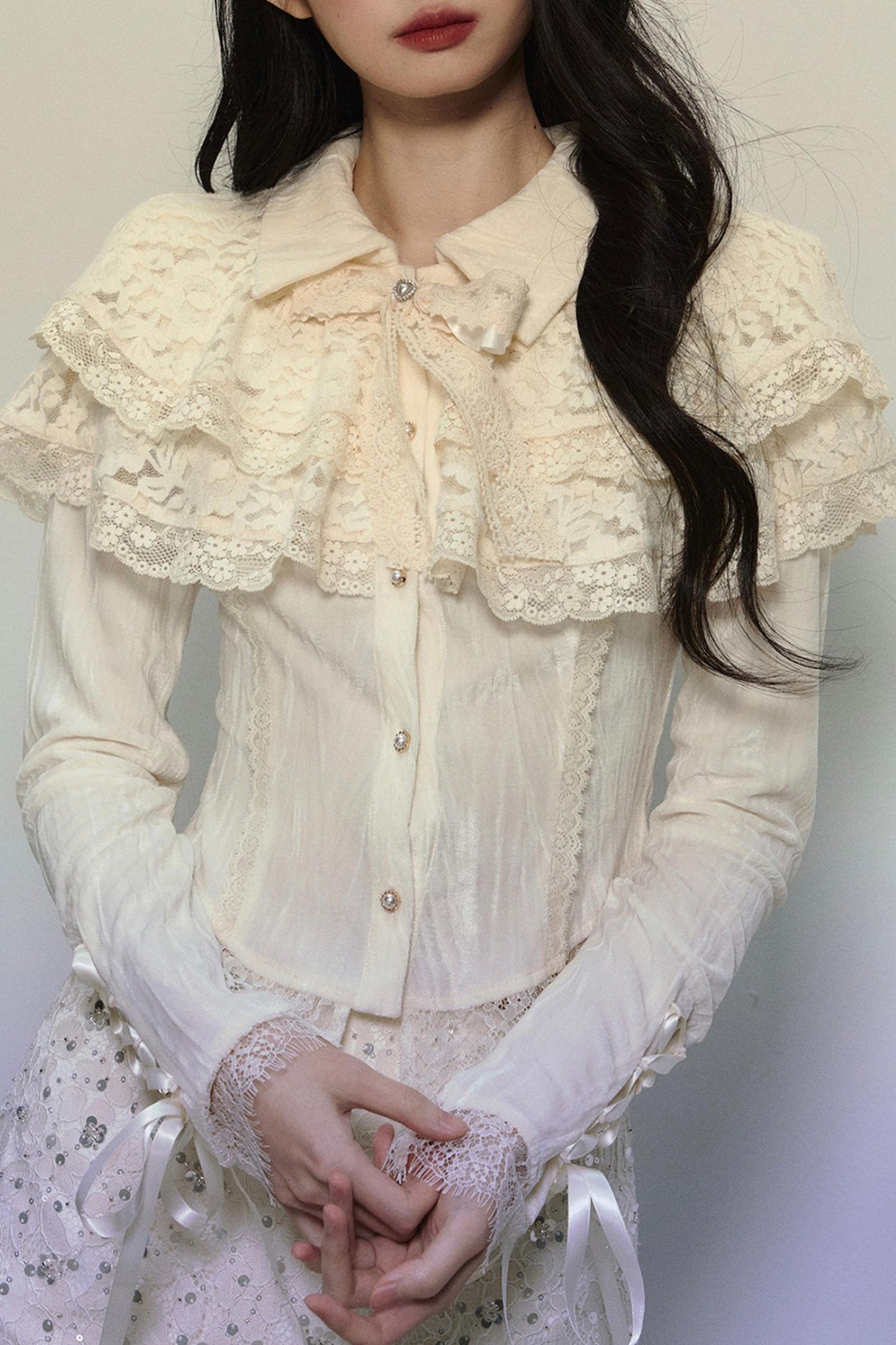 French Lace Long-Sleeve Top