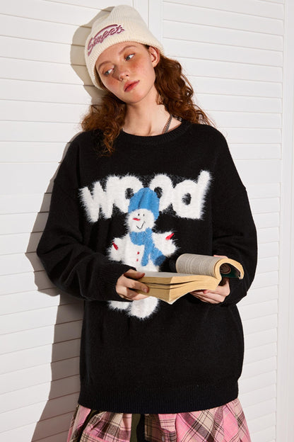 Snowman Crewneck Knit Sweater