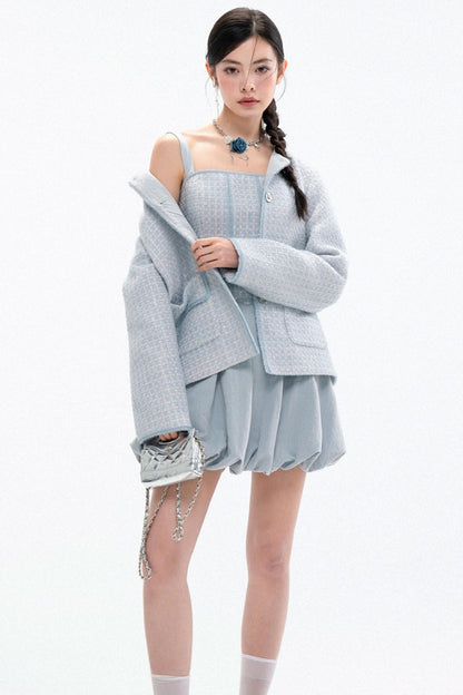 Chic Tweed Coat & Skirt Set-Up