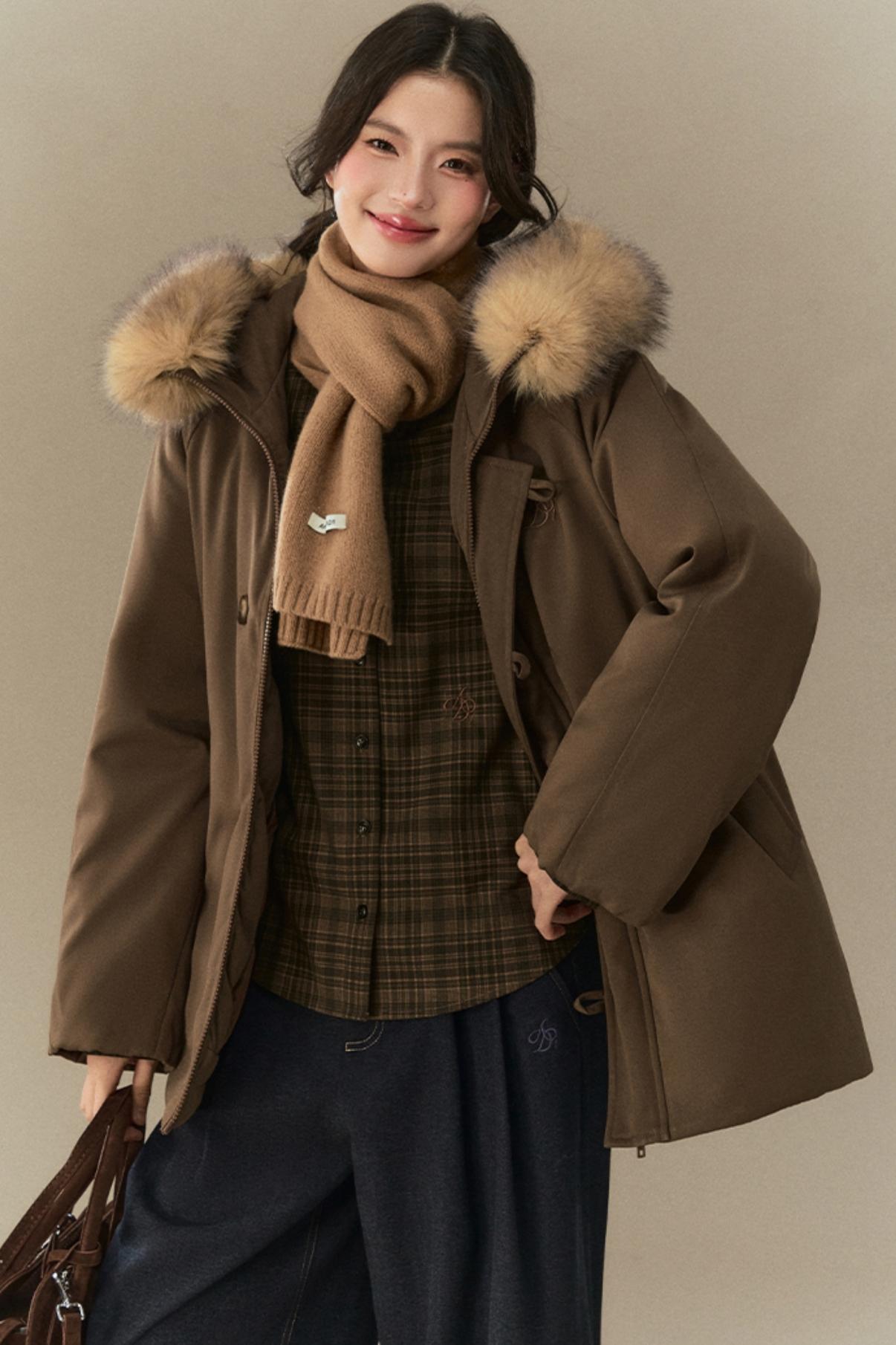 Hooded Fur Collar Puffer Jacket