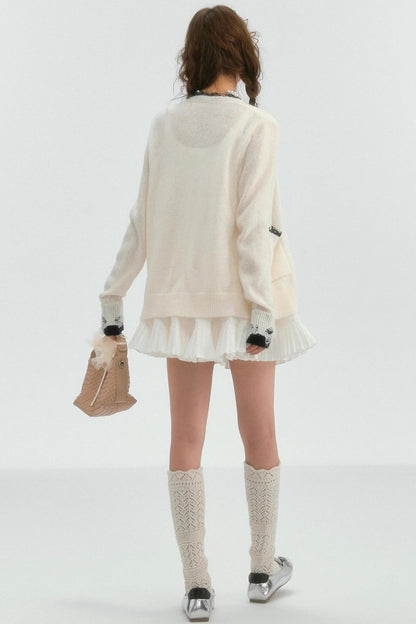 우아한 레이스 패치워크 가디건 