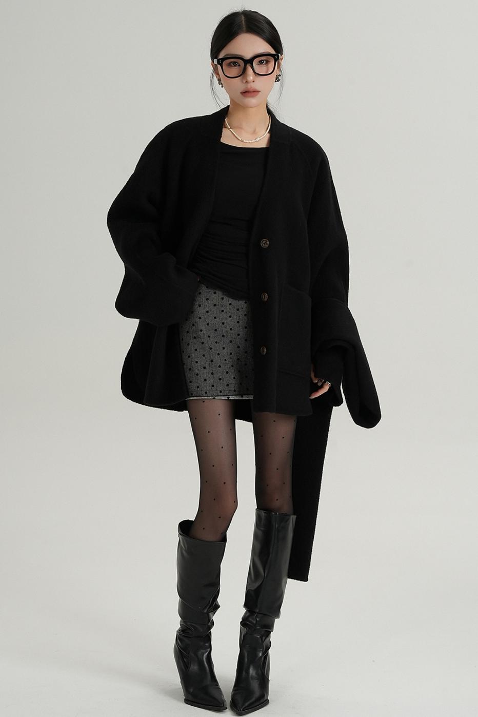 Tweed Wool Cashmere Coat