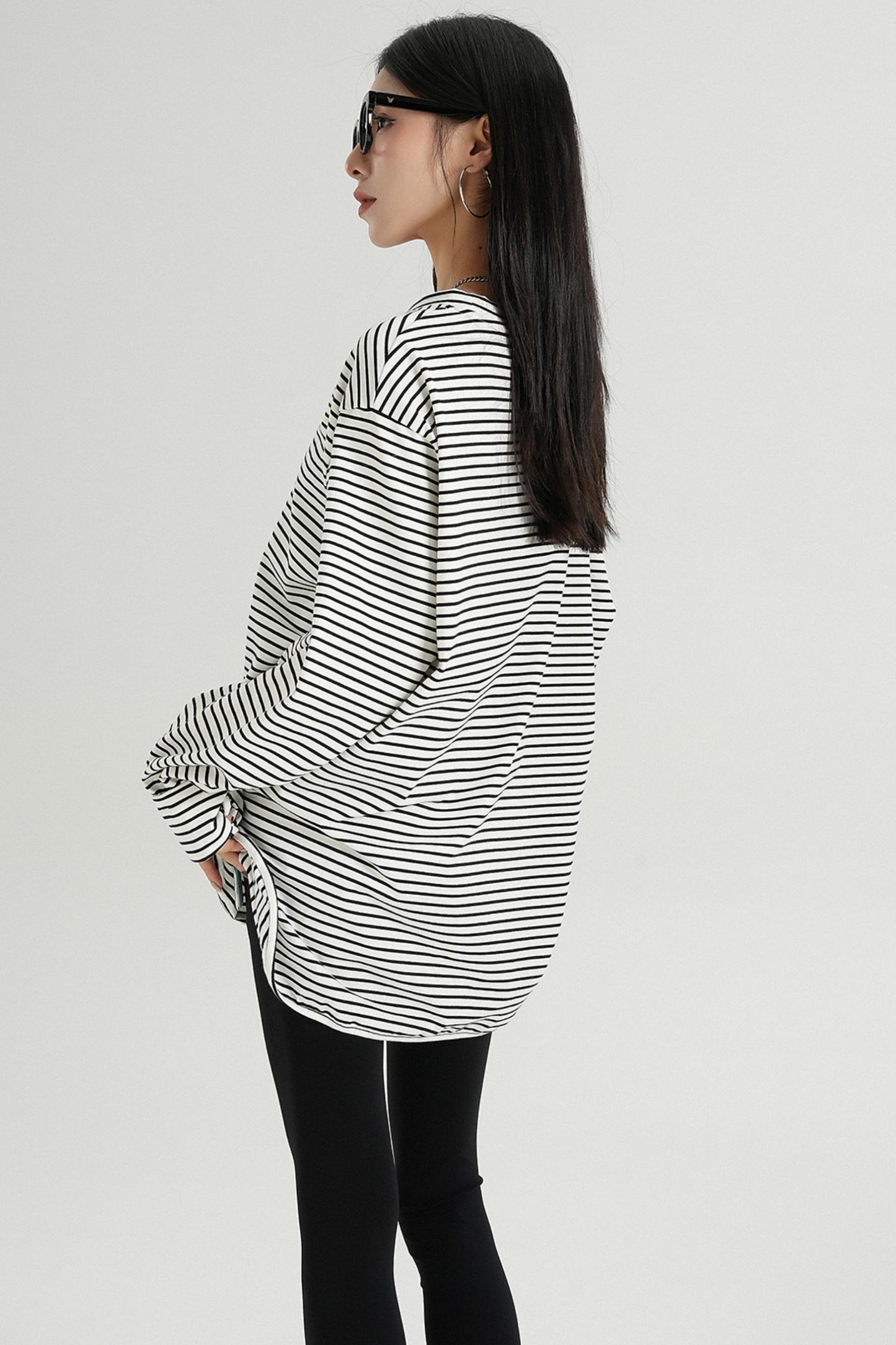 Striped Loose Crew Neck T-Shirt