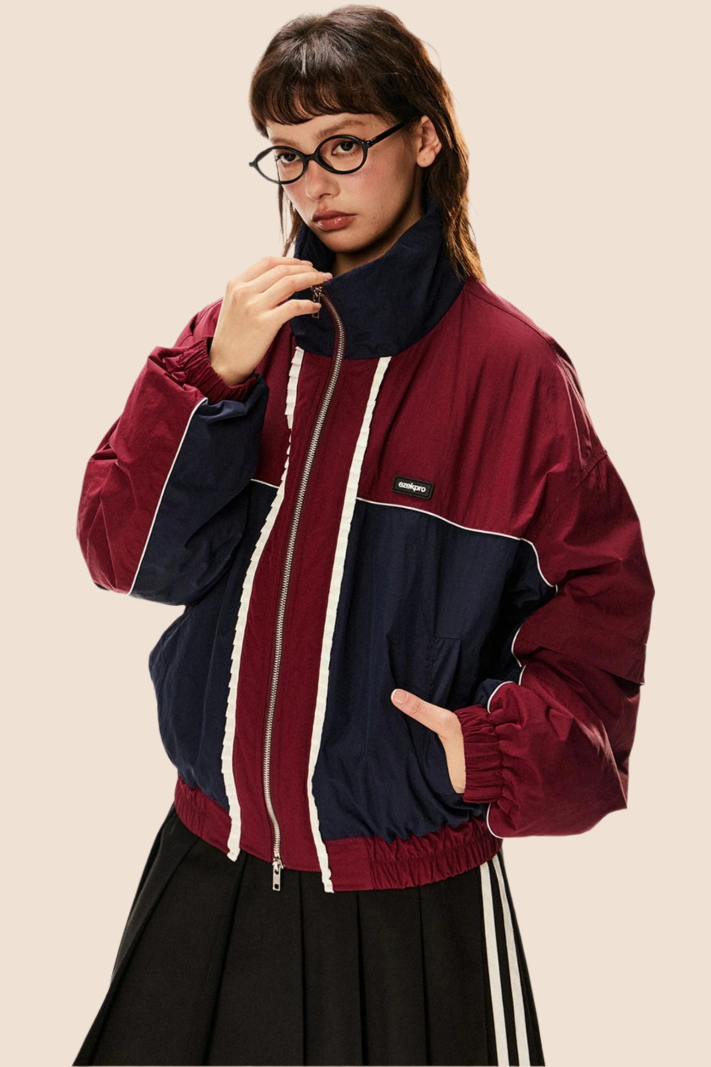 Retro Stand Collar Heavy Sports Down Jacket