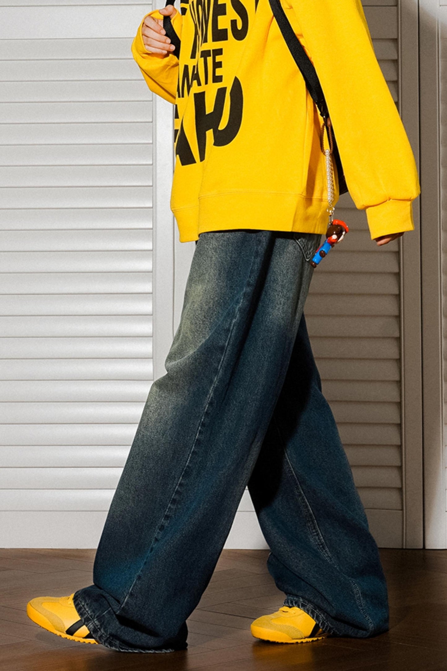 High-Waisted Slim Straight Jeans