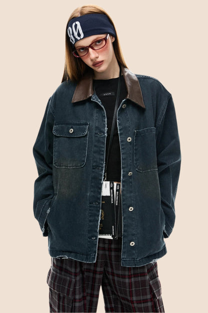 Loose Patchwork Denim Jacket