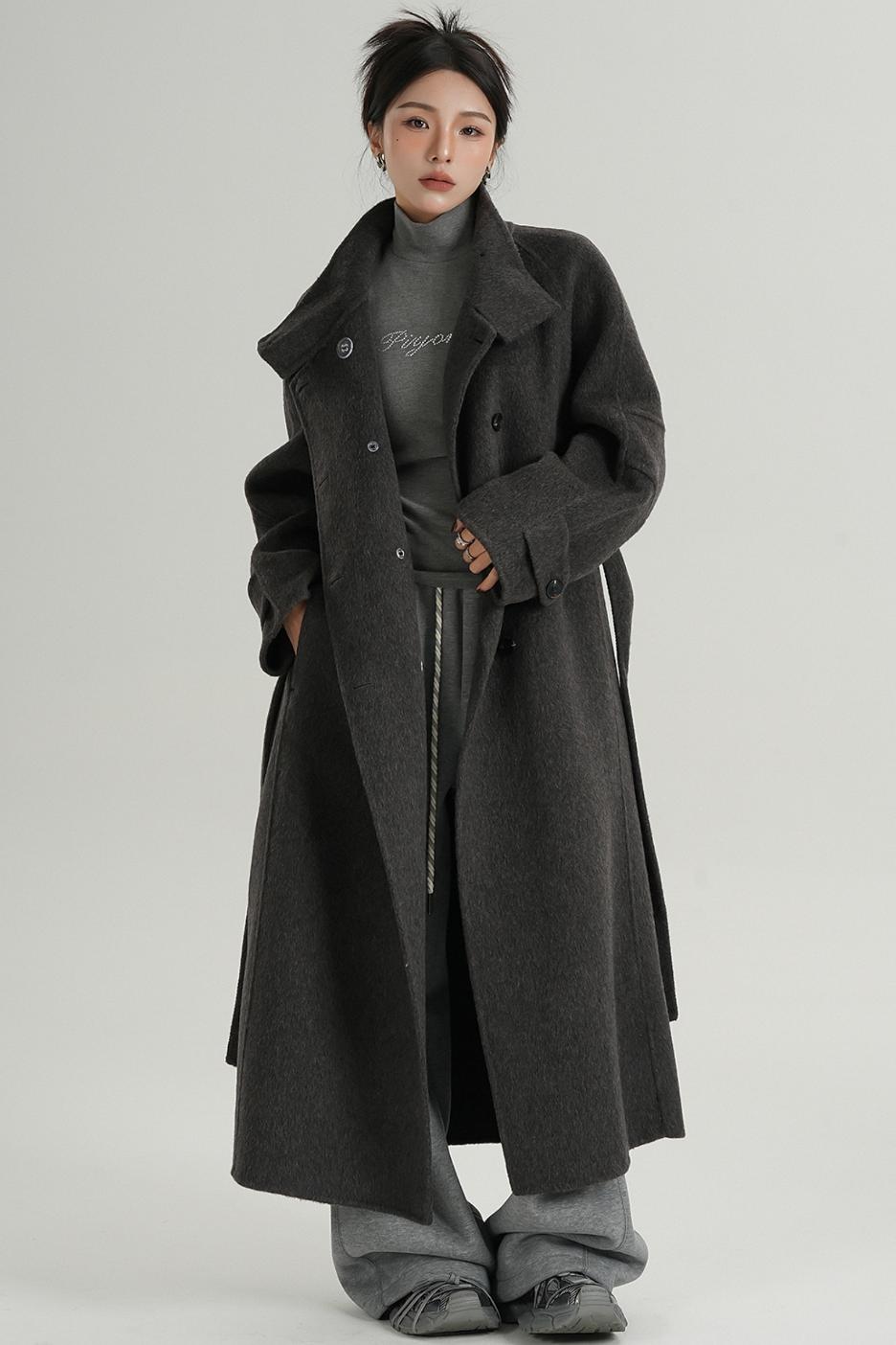 Premium Stand-Up Collar Long Coat