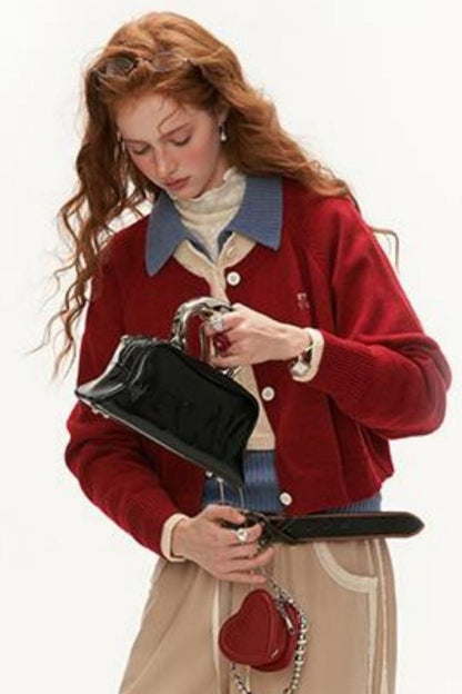 Preppy Vintage Sweater Jacket 