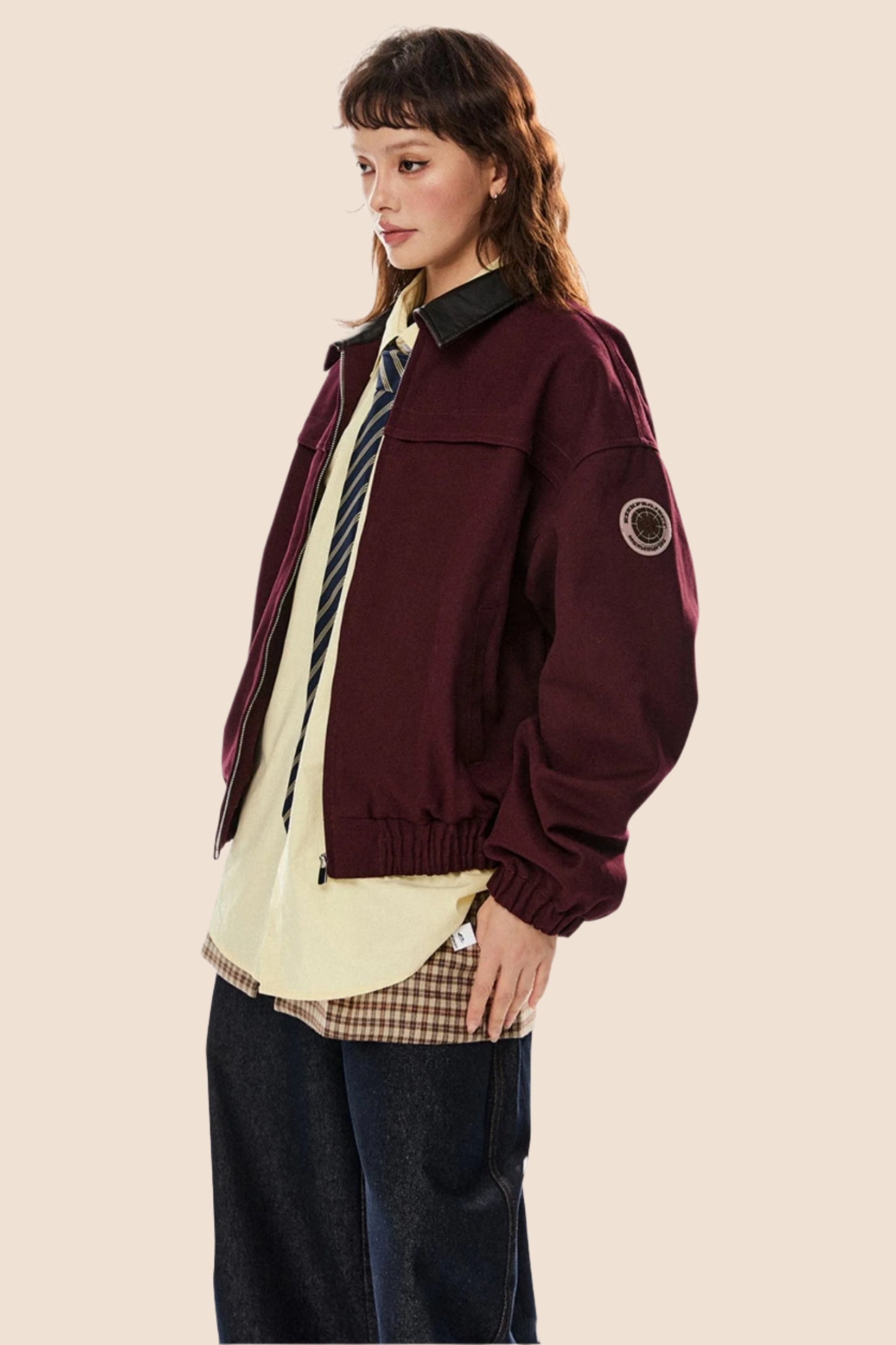 Veste décontractée à revers lâche 