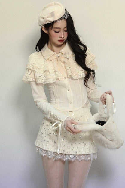 French Lace Long-Sleeve Top