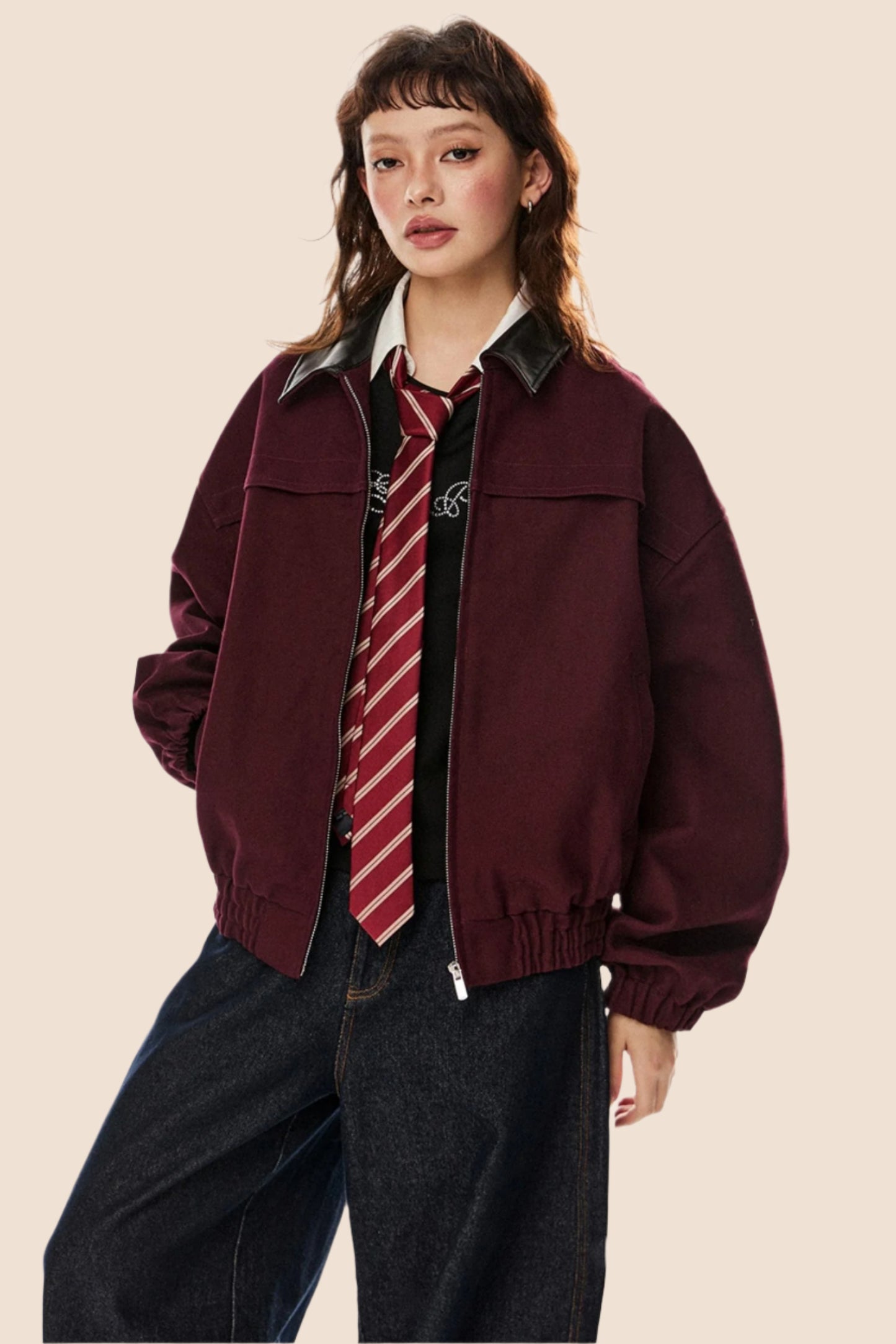 Veste décontractée à revers lâche 