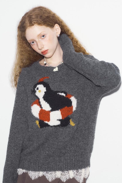 Vintage Penguin Jacquard Knit Sweater