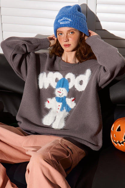 Snowman Crewneck Knit Sweater