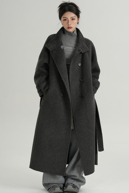 Premium Stand-Up Collar Long Coat