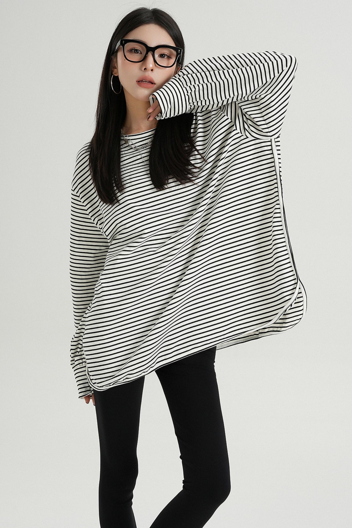 Striped Loose Crew Neck T-Shirt