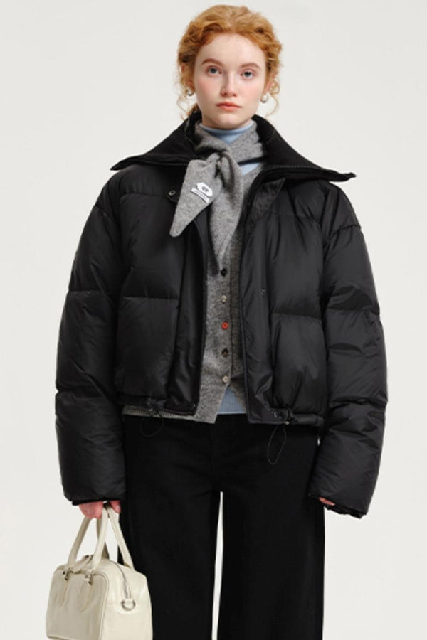 Plus Knitted Lapel Down Jacket