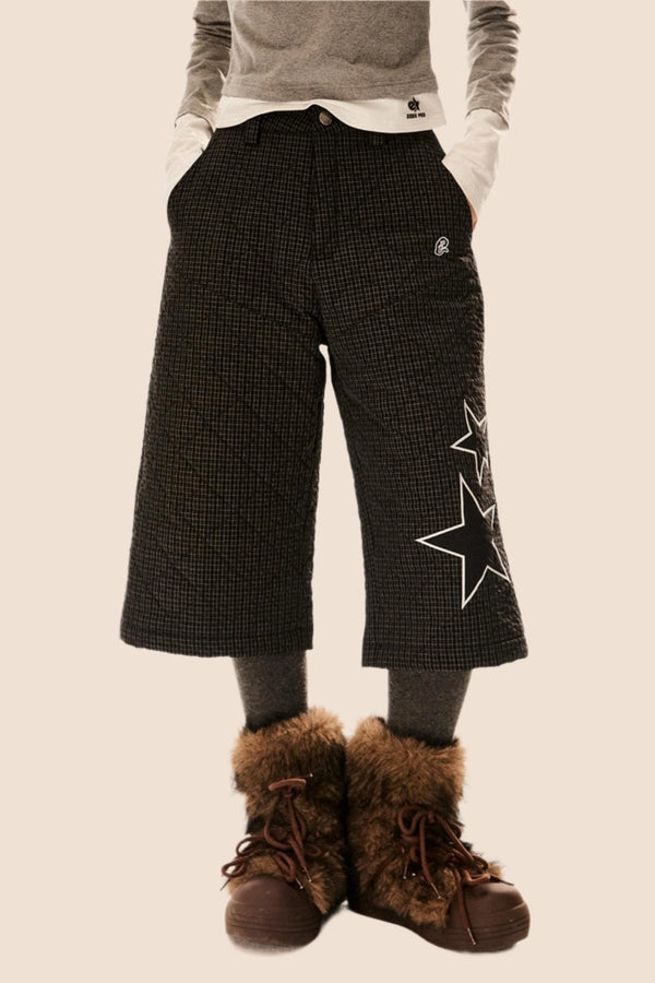 Casual Cropped Wide-Leg Pants