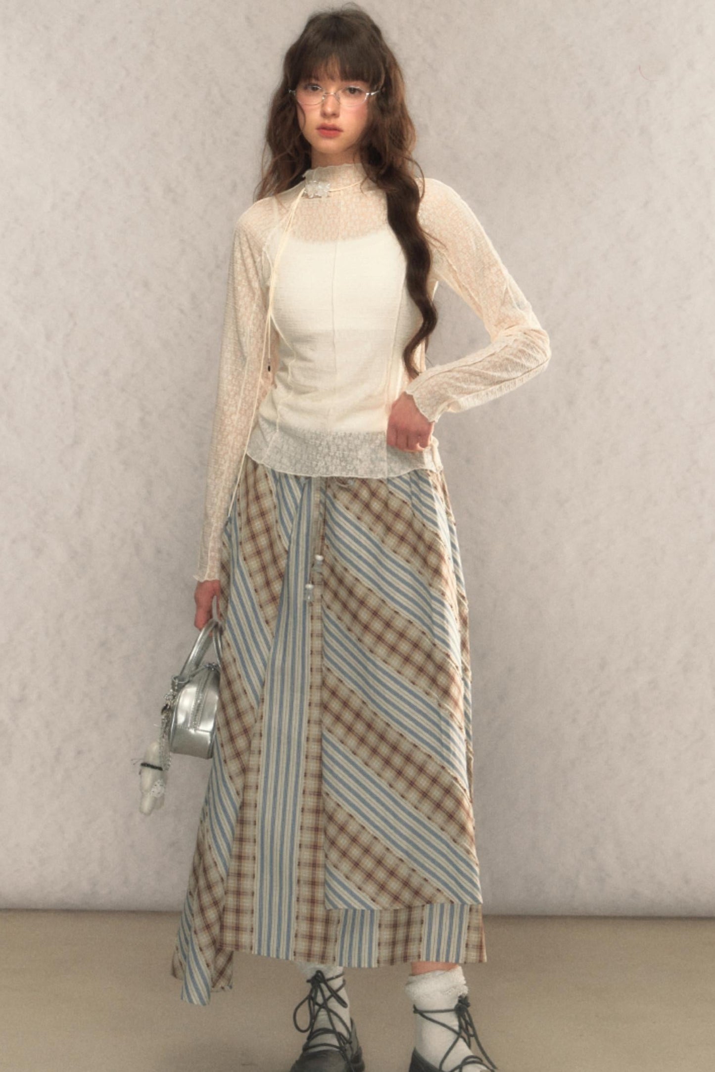 Lace Half-Turtleneck Top