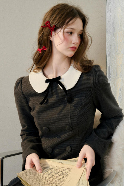 Doll Collar Pleated Dress 