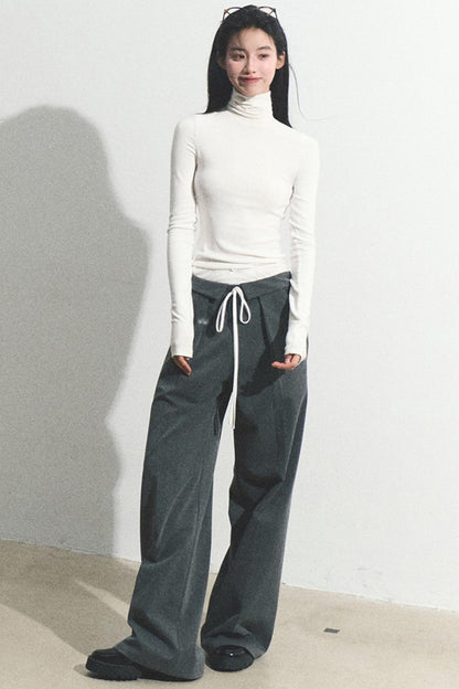 Lace Stitched Loose Fit Pants 