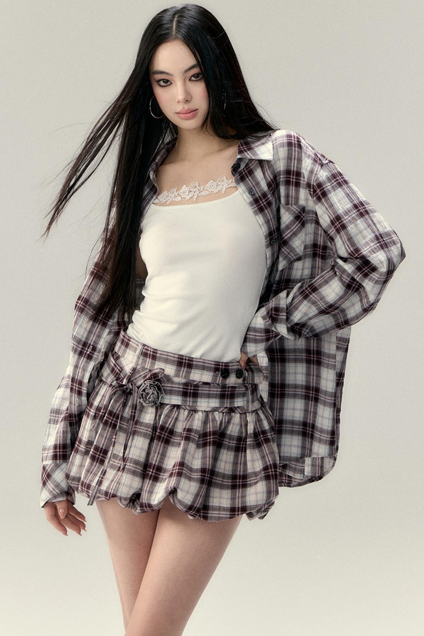 Fluffy A-Linien Bustier Rock 