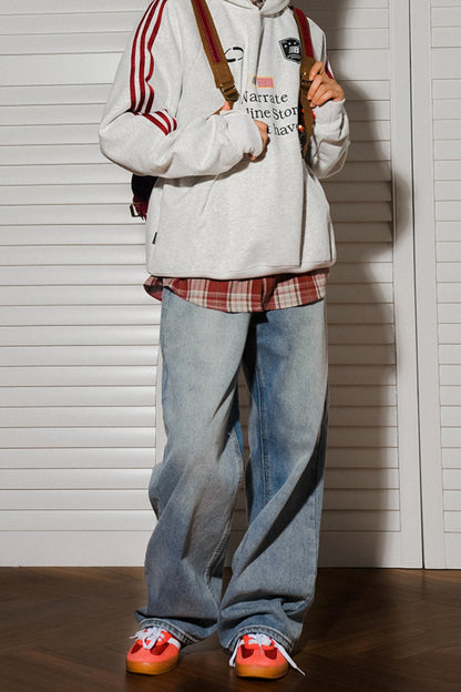 High-Waisted Slim Straight Jeans