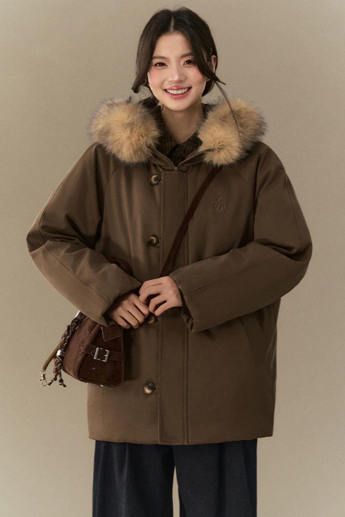 Hooded Fur Collar Puffer Jacket