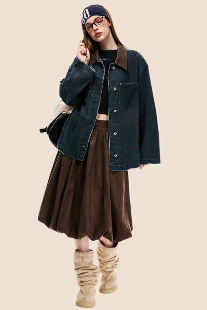 Loose Patchwork Denim Jacket