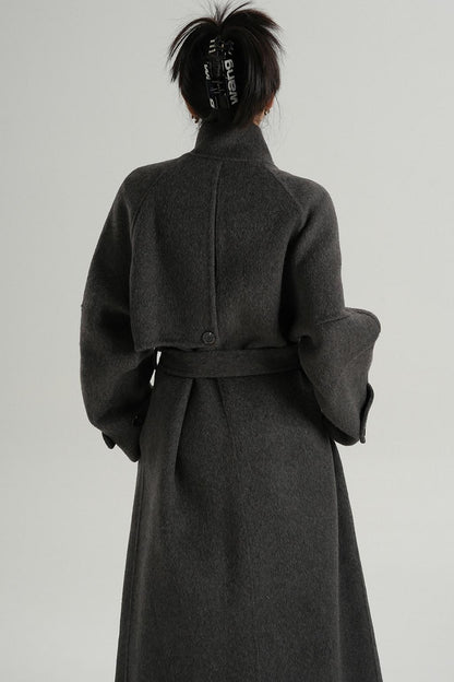 Premium Stand-Up Collar Long Coat