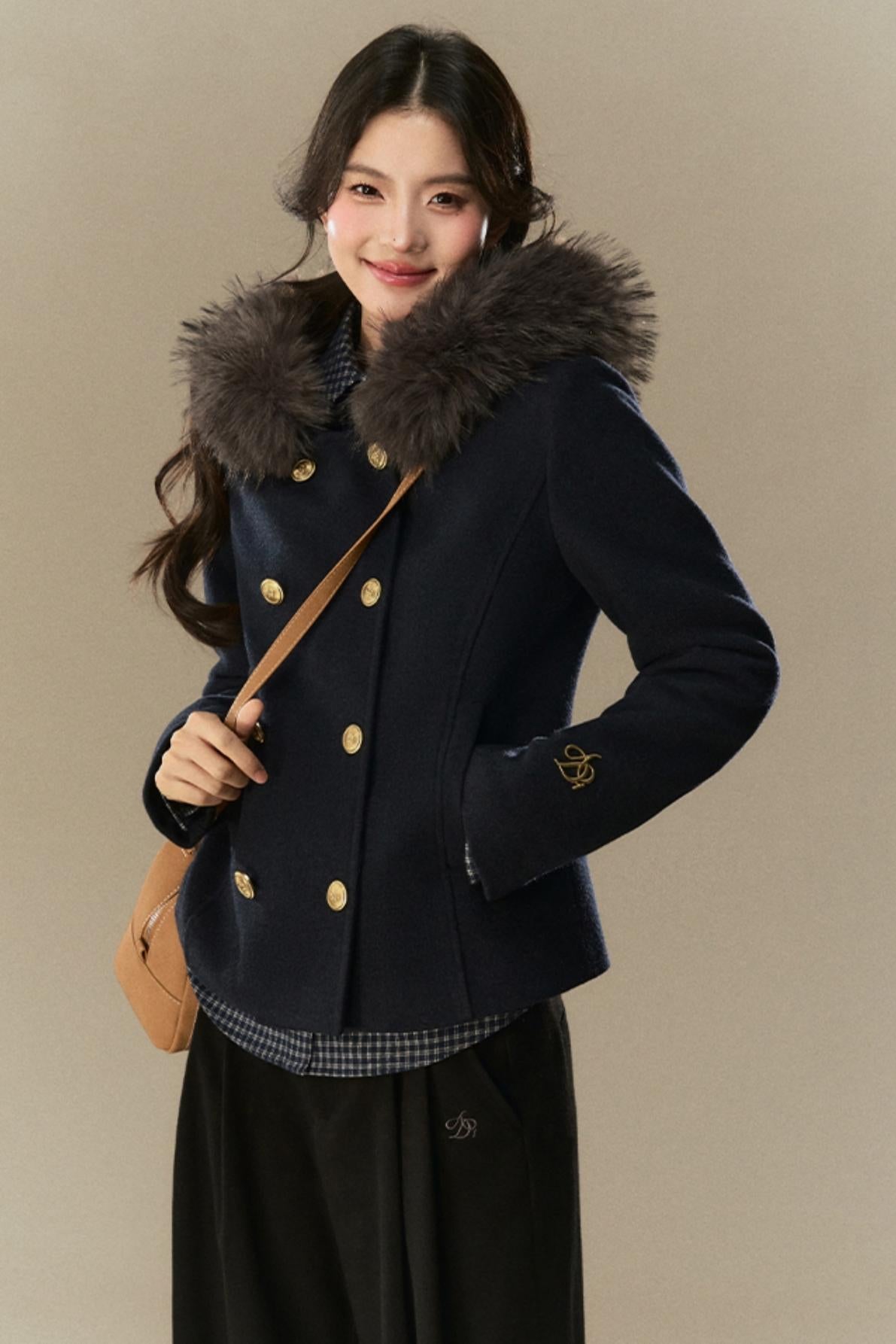 Hooded Fur Collar Cotton Down Jacket