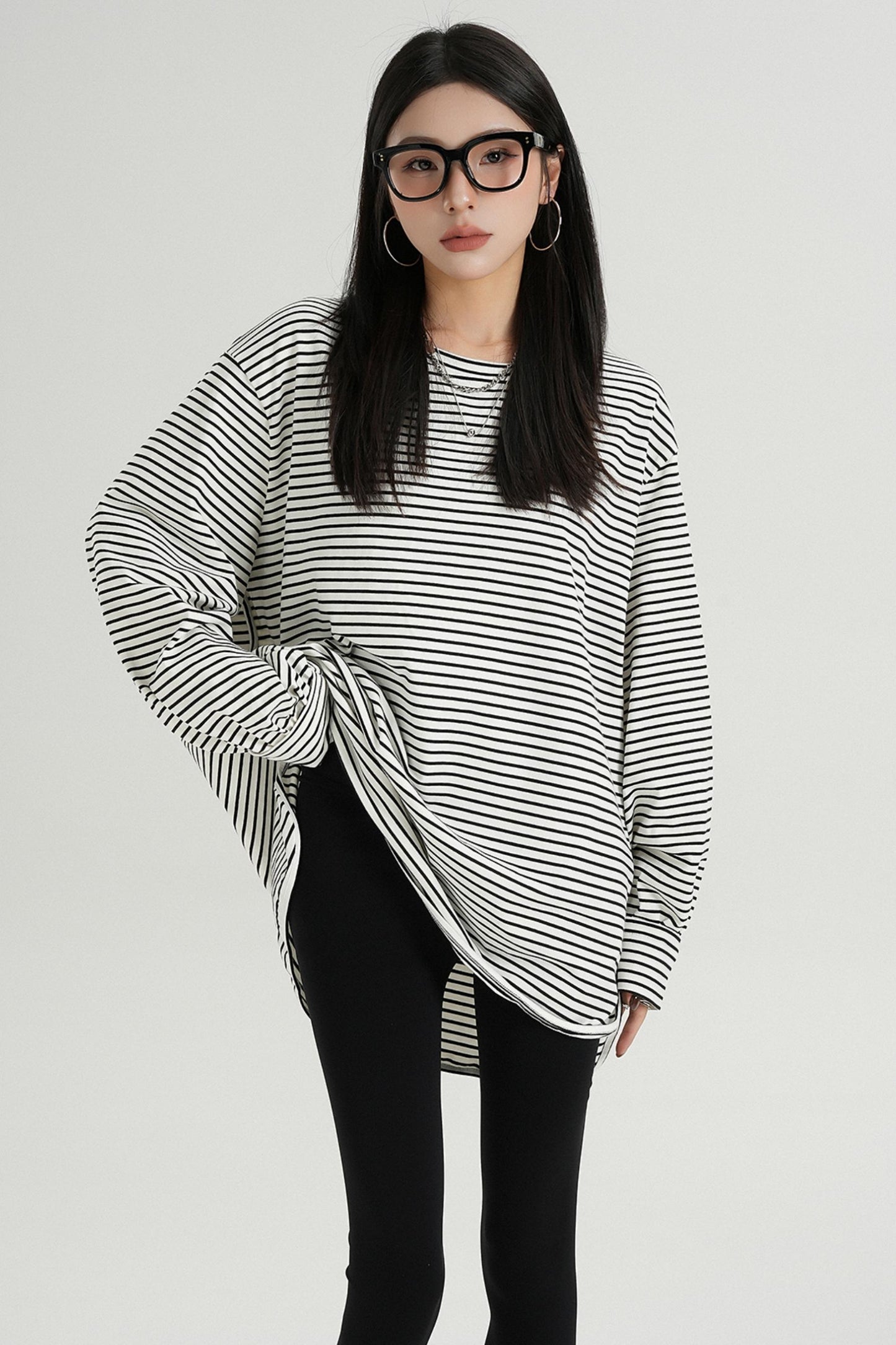 Striped Loose Crew Neck T-Shirt