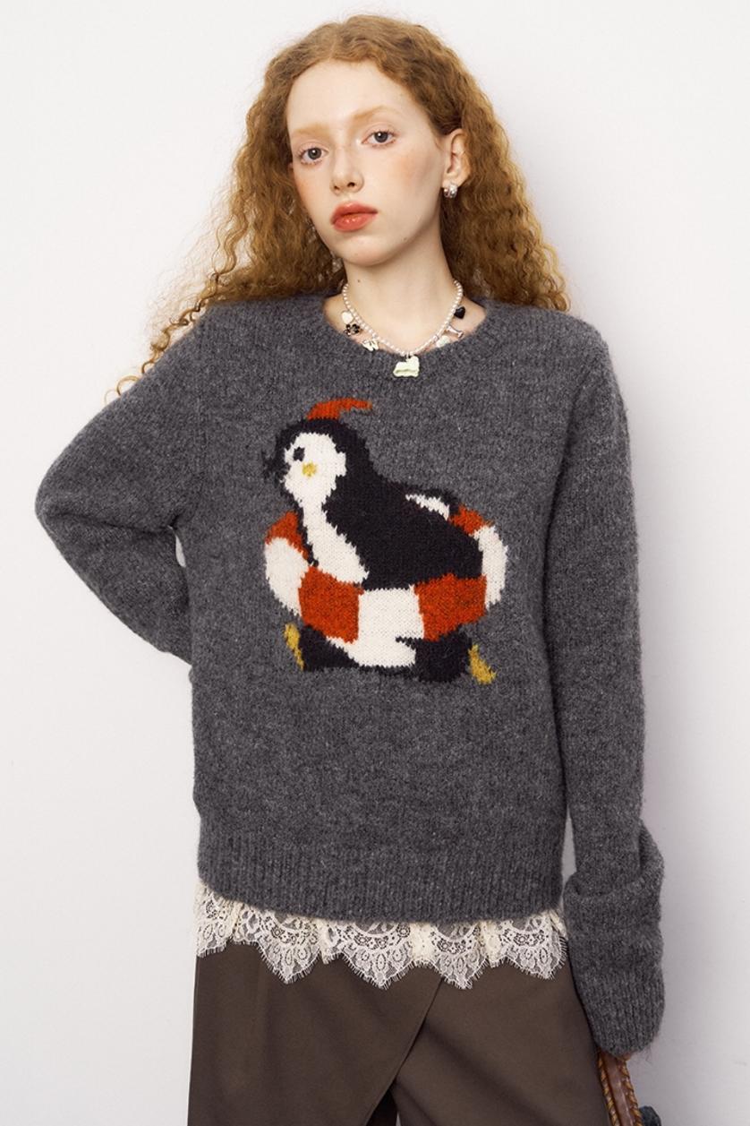 Vintage Penguin Jacquard Knit Sweater