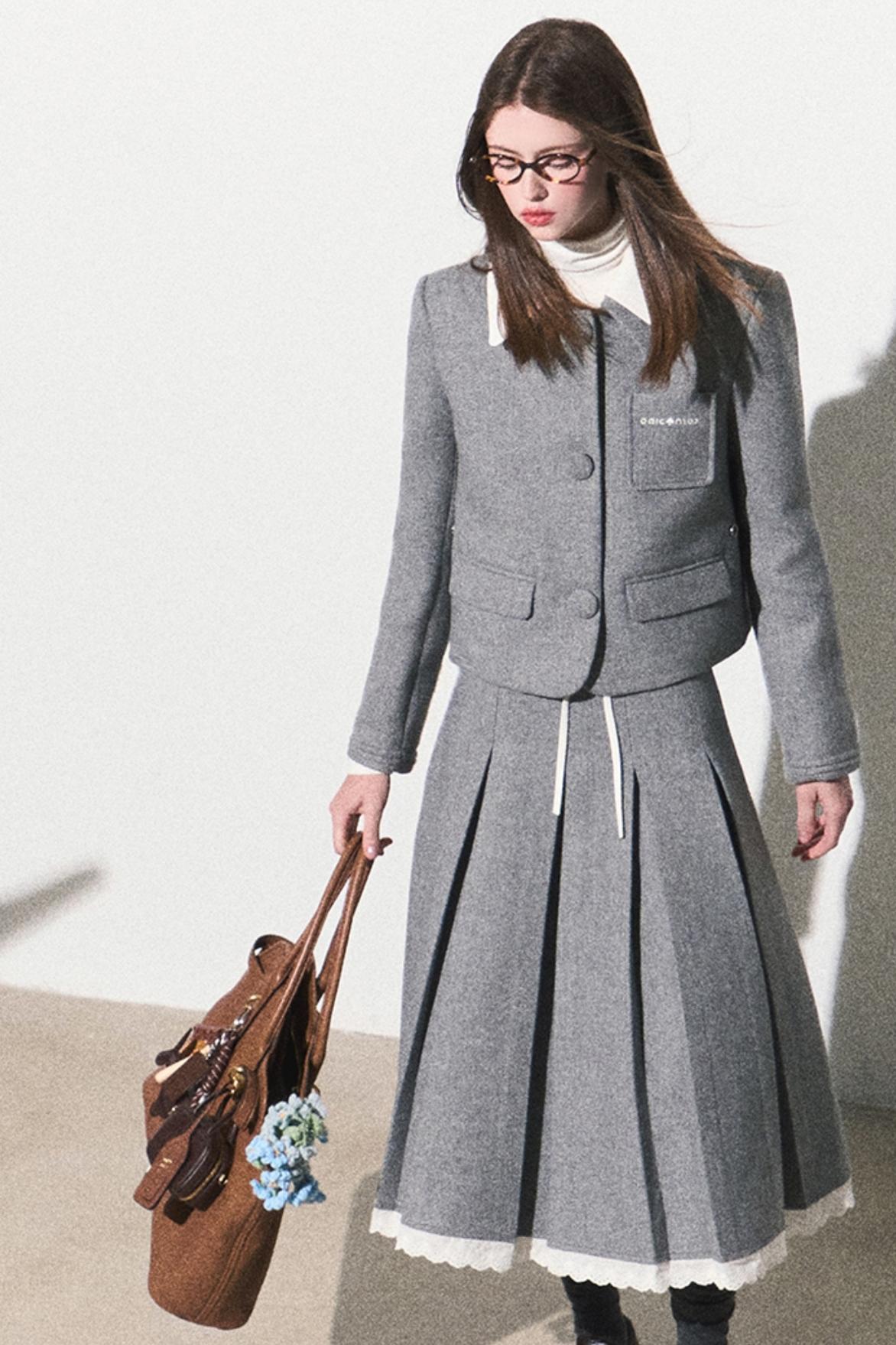 Luxury Tweed  Cropped Jacket & Skirt Set-Up