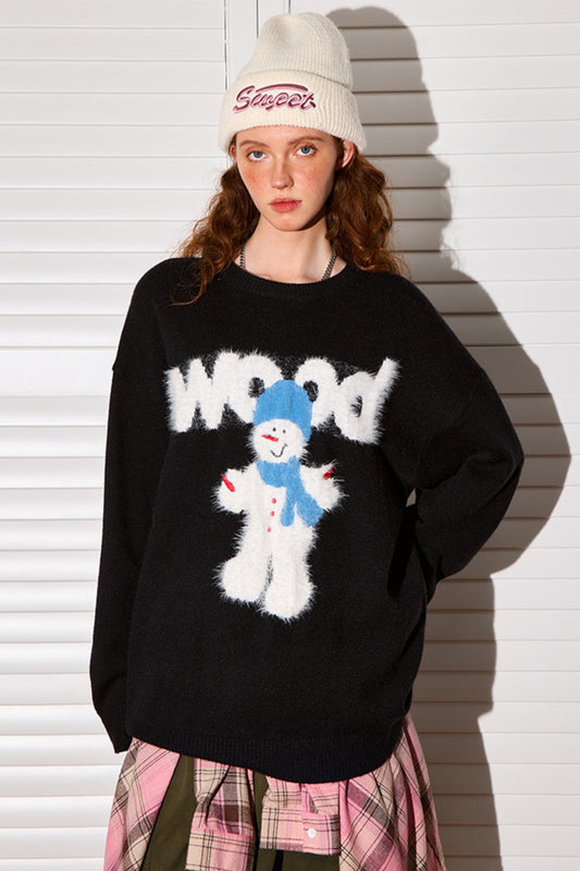 Snowman Crewneck Knit Sweater