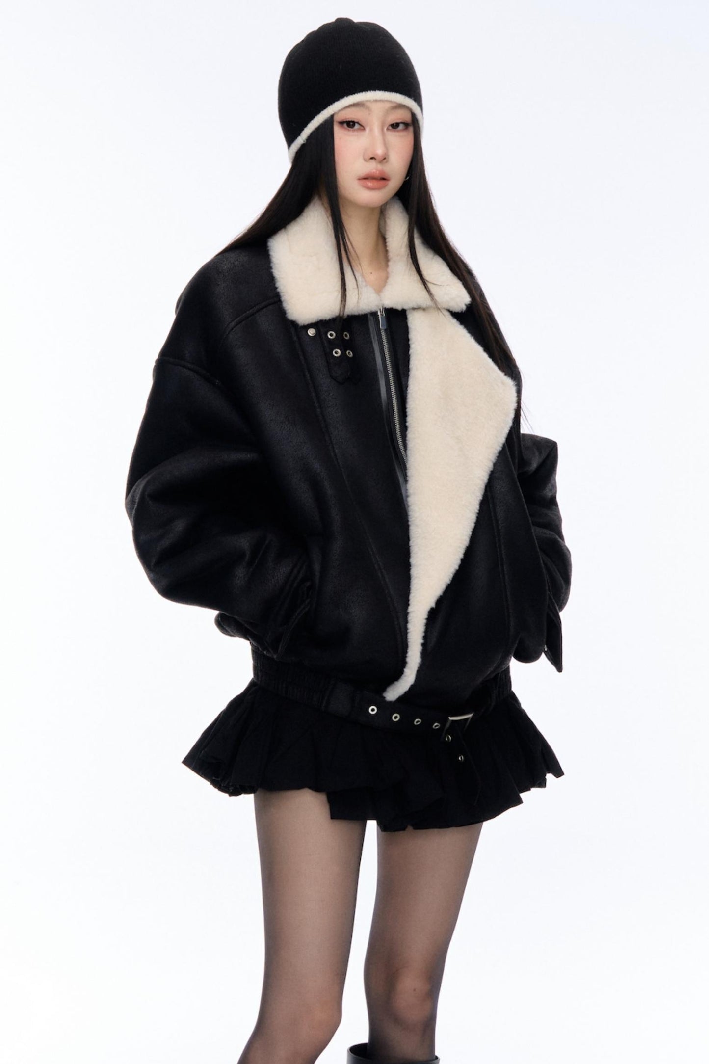 Fur Integrated Lapel Jacket