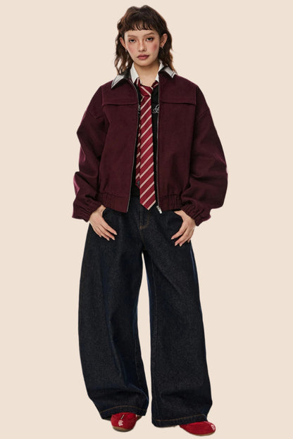 Veste décontractée à revers lâche 