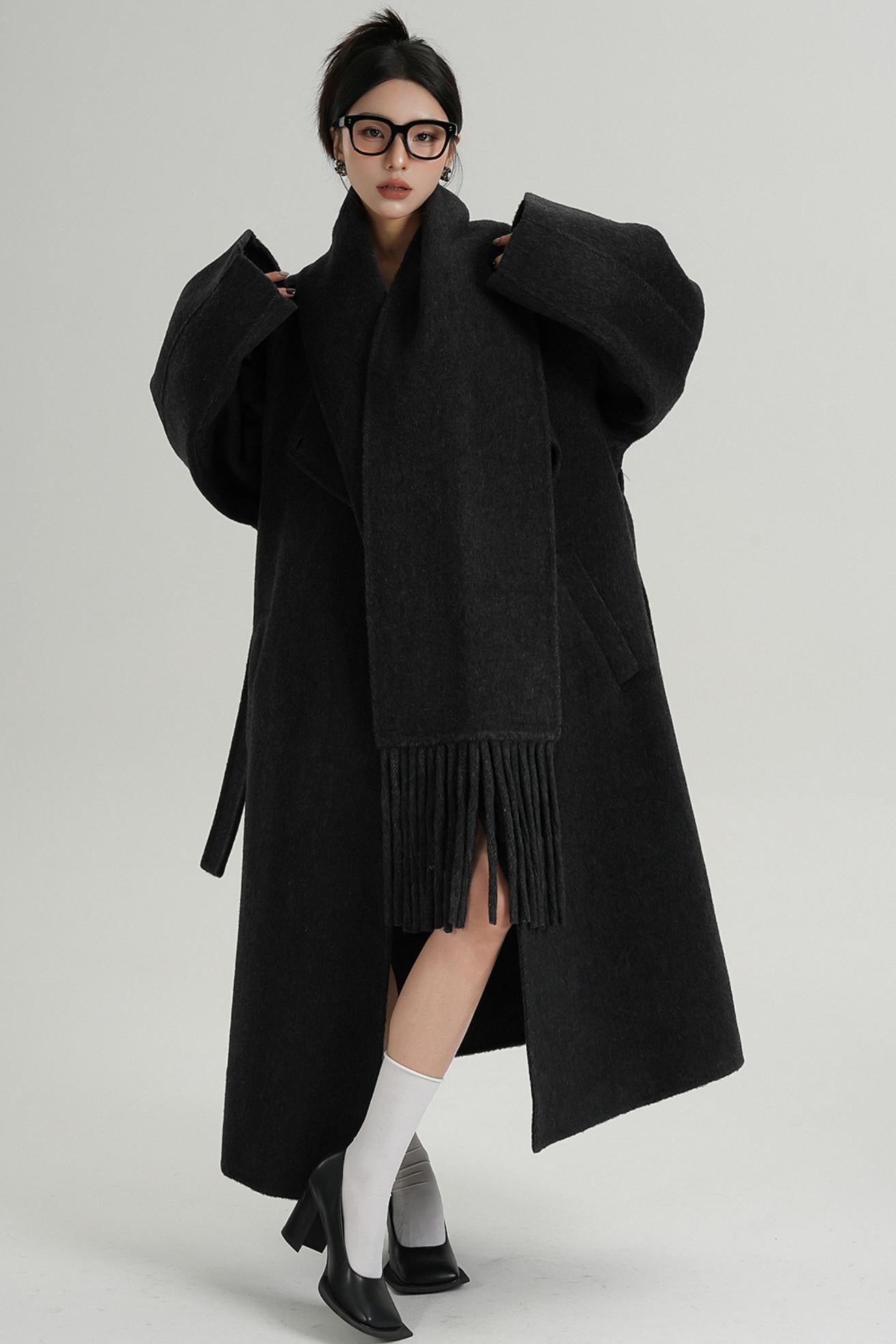 Temperament Long Tweed Coat